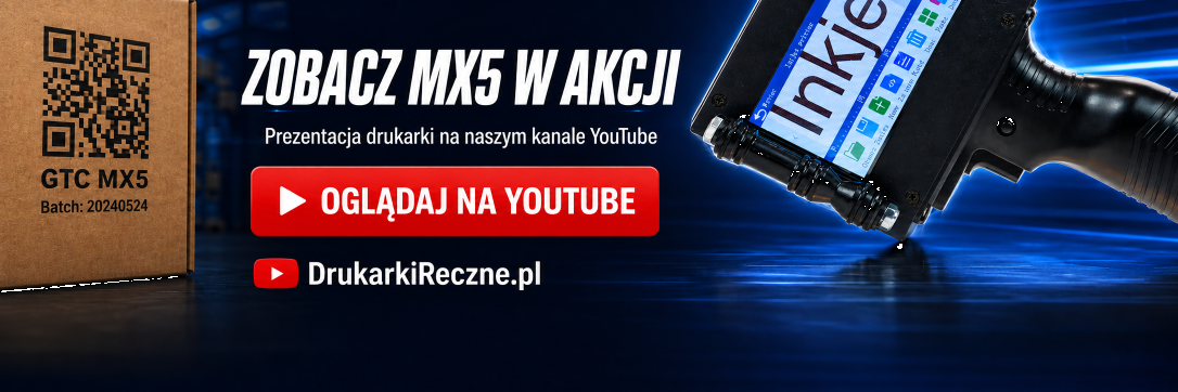 Zobacz drukarkę GTC MX5 na kanale YouTube DrukarkiReczne.pl